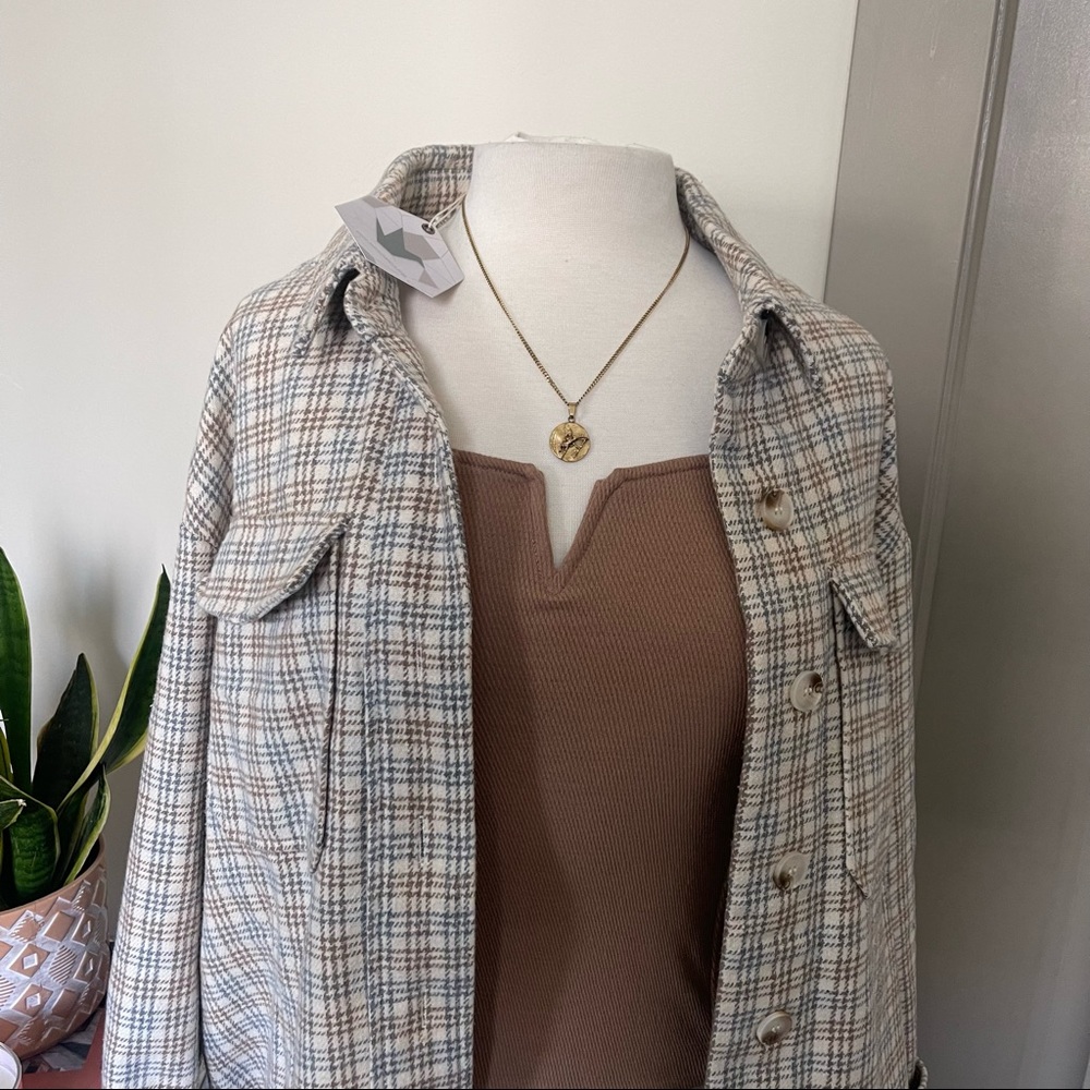 NWOT Paper Crane Oversized Flannel Shirt Jacket - Picture 6 of 7
